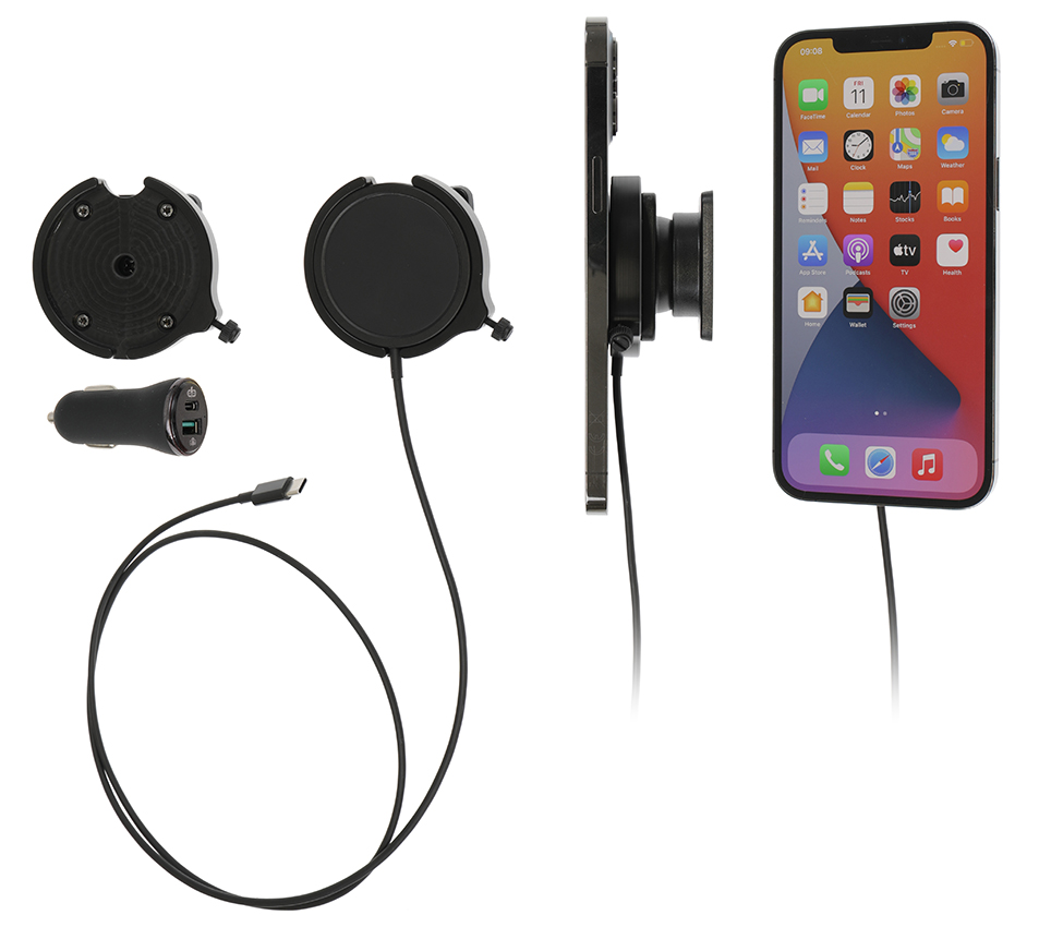 Apple iPhone MagSafelader/Swivel , Actieve  houder met 12V USB SIG-Plug - 216325 a - 216325