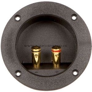 AUDIO SYSTEM 2-pins ronde aansluiting met stevige, vergulde (vierkante zonder vergulde) aansluitinge - 27547 - Terminal 2 polig