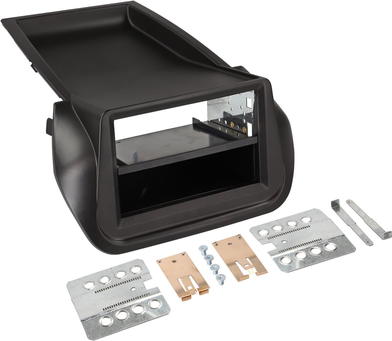 2-DIN Paneel met Pocket Citro&euml;n Nemo - Peugeot Bipper - Fiat Fiorino 2008-2019 Kleur: Zwart - 281040 13 - 281040-13