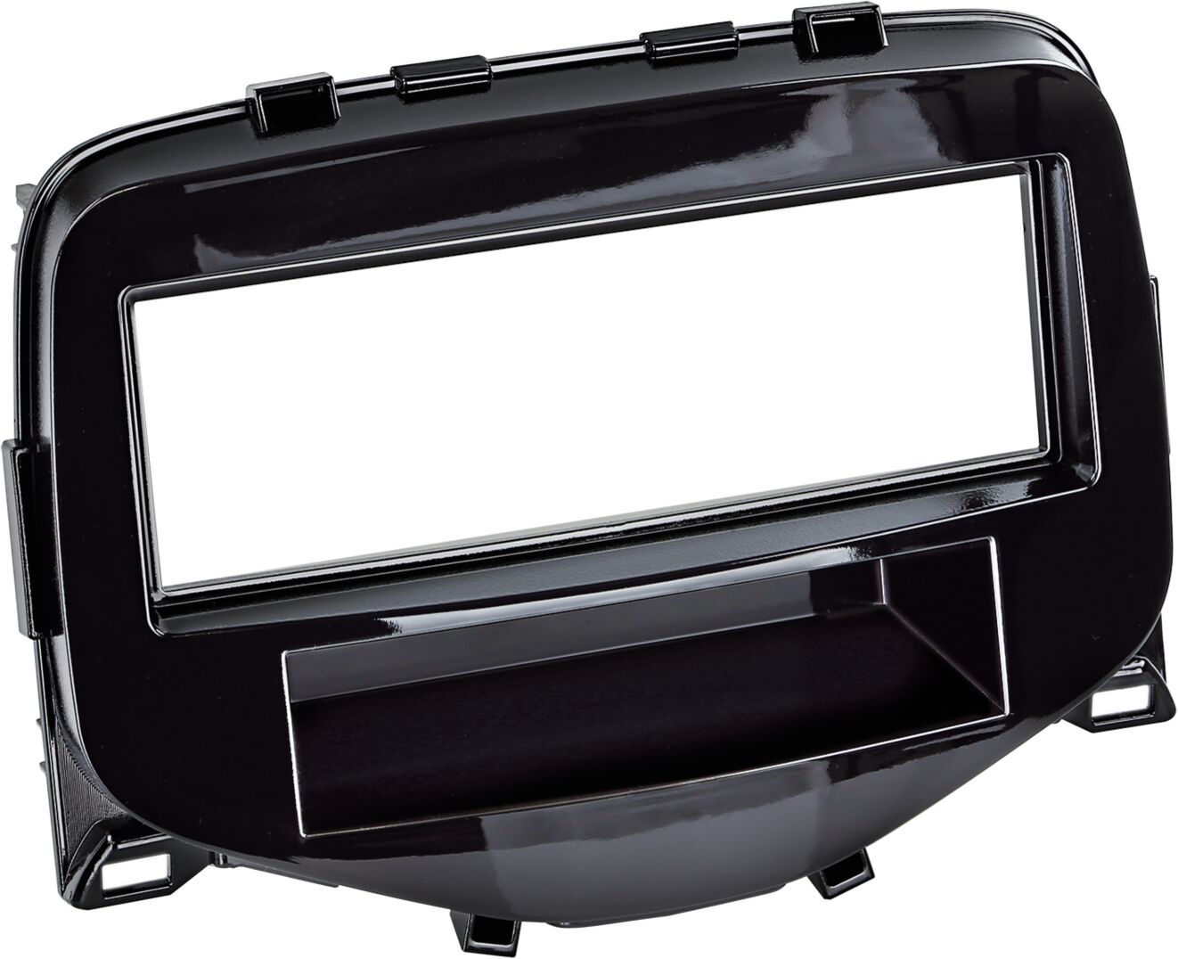 1-DIN Paneel Citro&euml;n C1 (P) - Peugeot 108 (P)- Toyota Aygo (AB!)  2014-> Kleur: Piano Zwart - 281040 15 - 281040-15