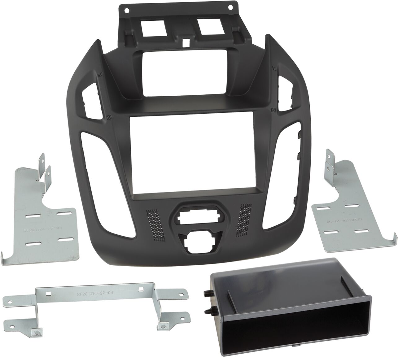 2-DIN Paneel met pocket Ford Transit Connect/ Tourneo 2014-2018 Kleur: Zwart - 281114 27 1 4 - 281114-27-1-4