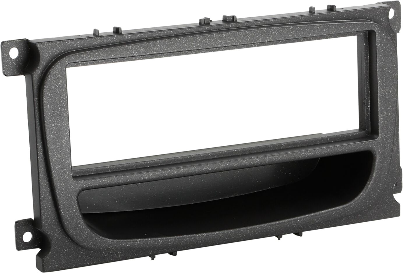 1-DIN Paneel met aflegbakje. Ford Mondeo /Focus / S-Max/ Galaxy/ Tourneo Connect  Kleur: Zwart - 281114 36 - 281114-36
