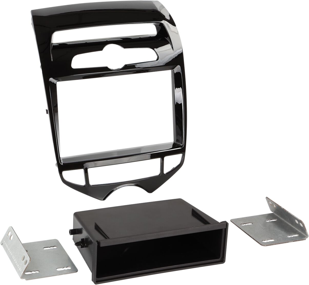 2-DIN Paneel Hyundai ix20 met pocket en automatische klimaatregeling 2010-2017 - Kleur: piano zwart - 281143 22 1 1 - 281143-22-1-1