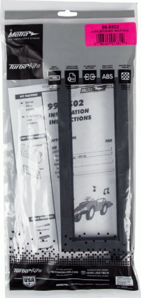 1-DIN radiopaneel Chrysler/Dodge/Plymouth zwart  (METRA) - 281145 18 1 package - 281145-18-1