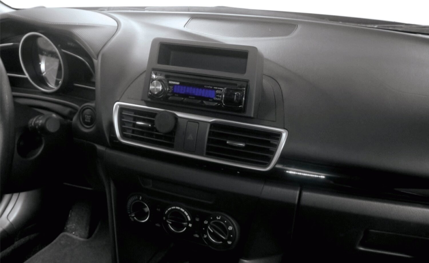 1-DIN Paneel met opbergvak Mazda 3 2013-2017 - Kleur: zwart - 281170 18 installed - 281170-18