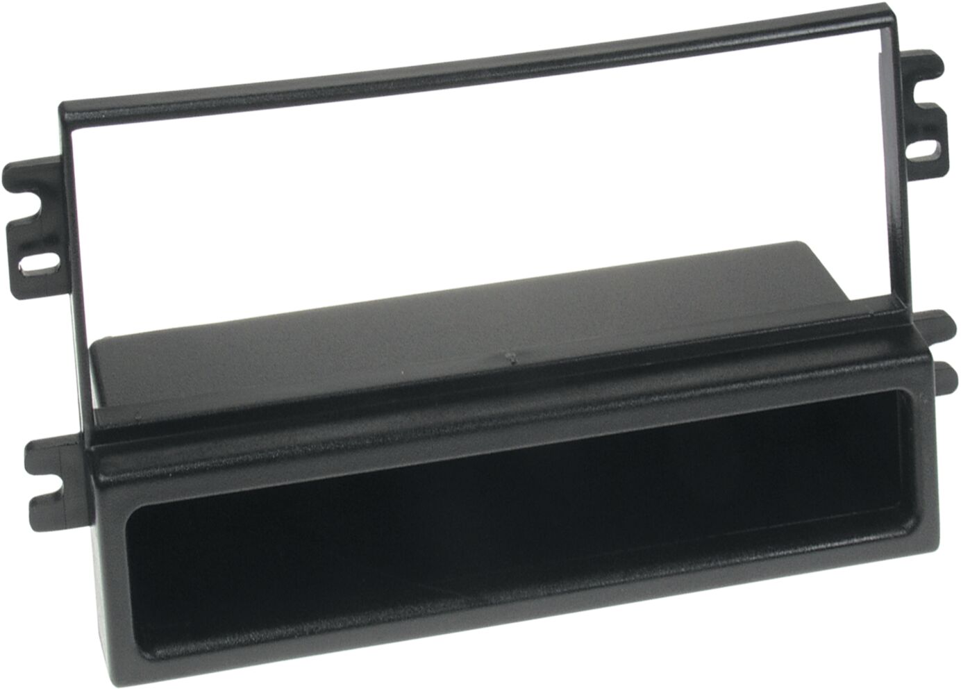 1-DIN Paneel met aflegbakje. Kia Carens II (FJ) 2002-2006 Kia Rio 2002-2005 Kleur: Zwart - 281178 10 - 281178-10