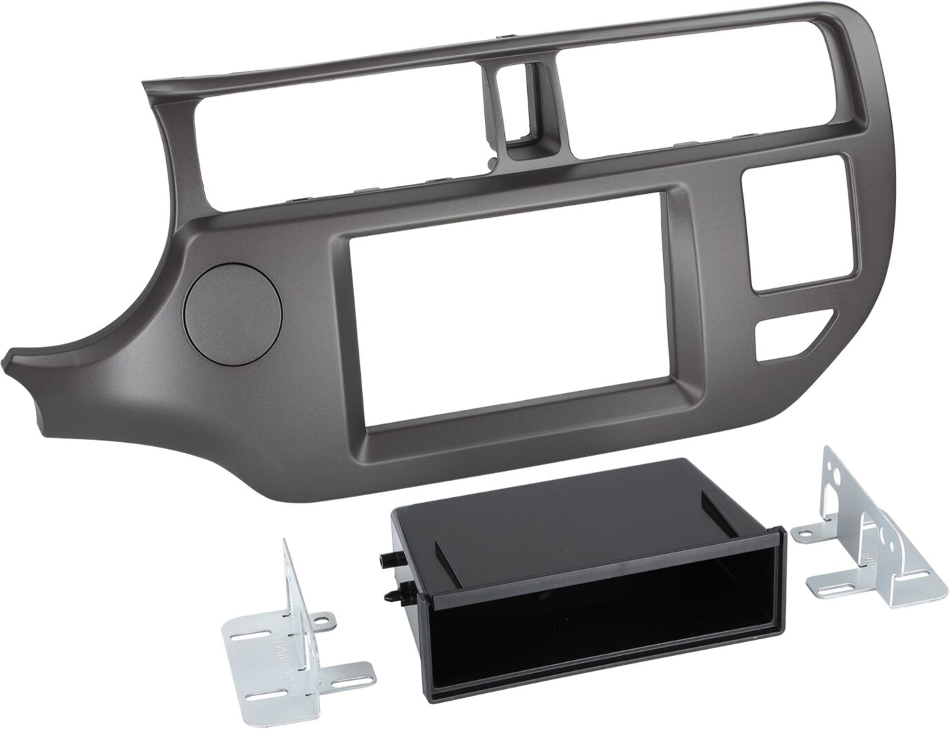 2-DIN Paneel met pocket Kia Rio | 2011-2015 | Kleur: Anthraciet - 281178 29 1 - 281178-29-1