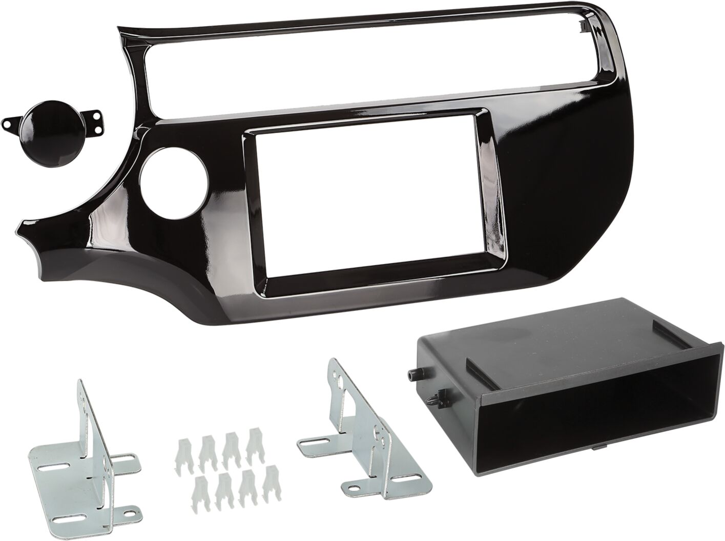 2-DIN Paneel met pocket Kia Rio 2015-2019 Kleur: Piano Zwart - 281178 38 1 - 281178-38-1