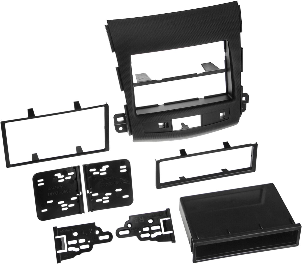 2-DIN Paneel Citro&euml;n C-Cross (V) - Peugeot 4007 (V) Mitsubishi Outlander (CWB)  Kleur: Zwart (METRA) - 281200 04 - 281200-04