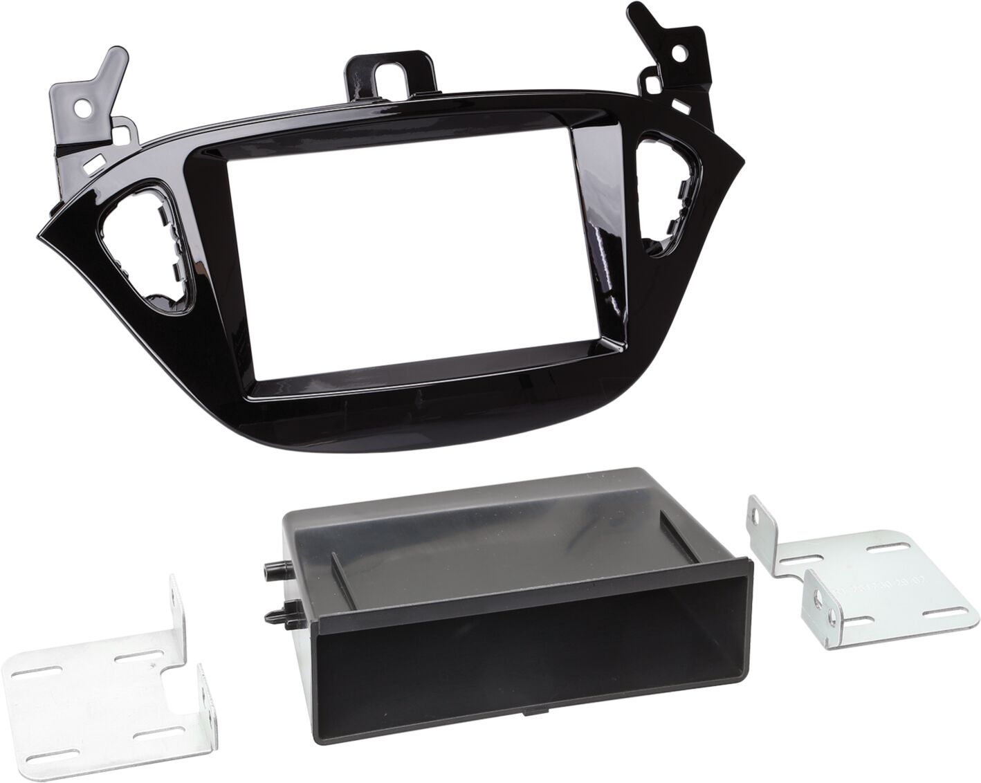 2-DIN Paneel Opel Adam/ Corsa E met aflegvak Kleur: Piano Zwart  - 281230 29 - 281230-29
