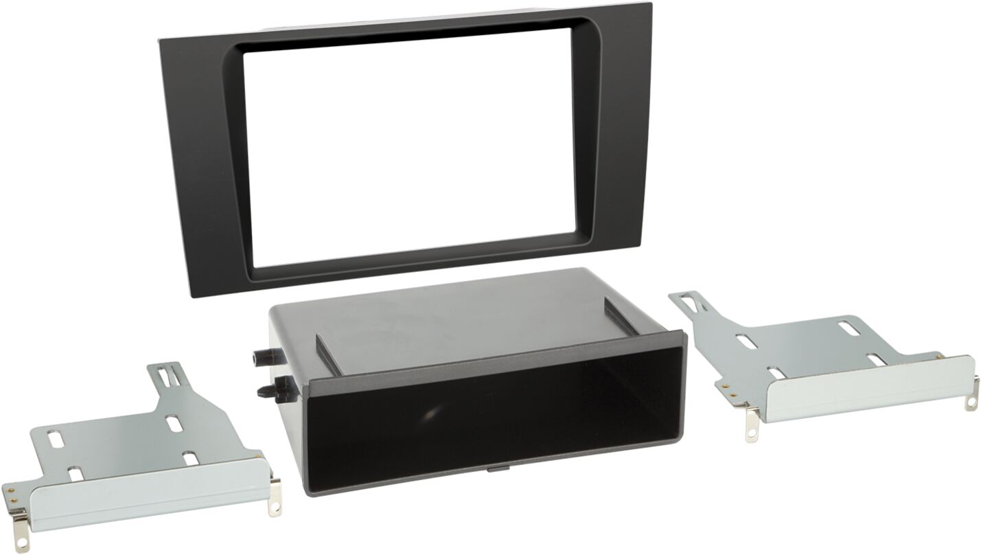 2-DIN Paneel with pocket Audi A4 (B5) 1999-2001 Kleur: Zwart - 281320 21 1 - 281320-21-1
