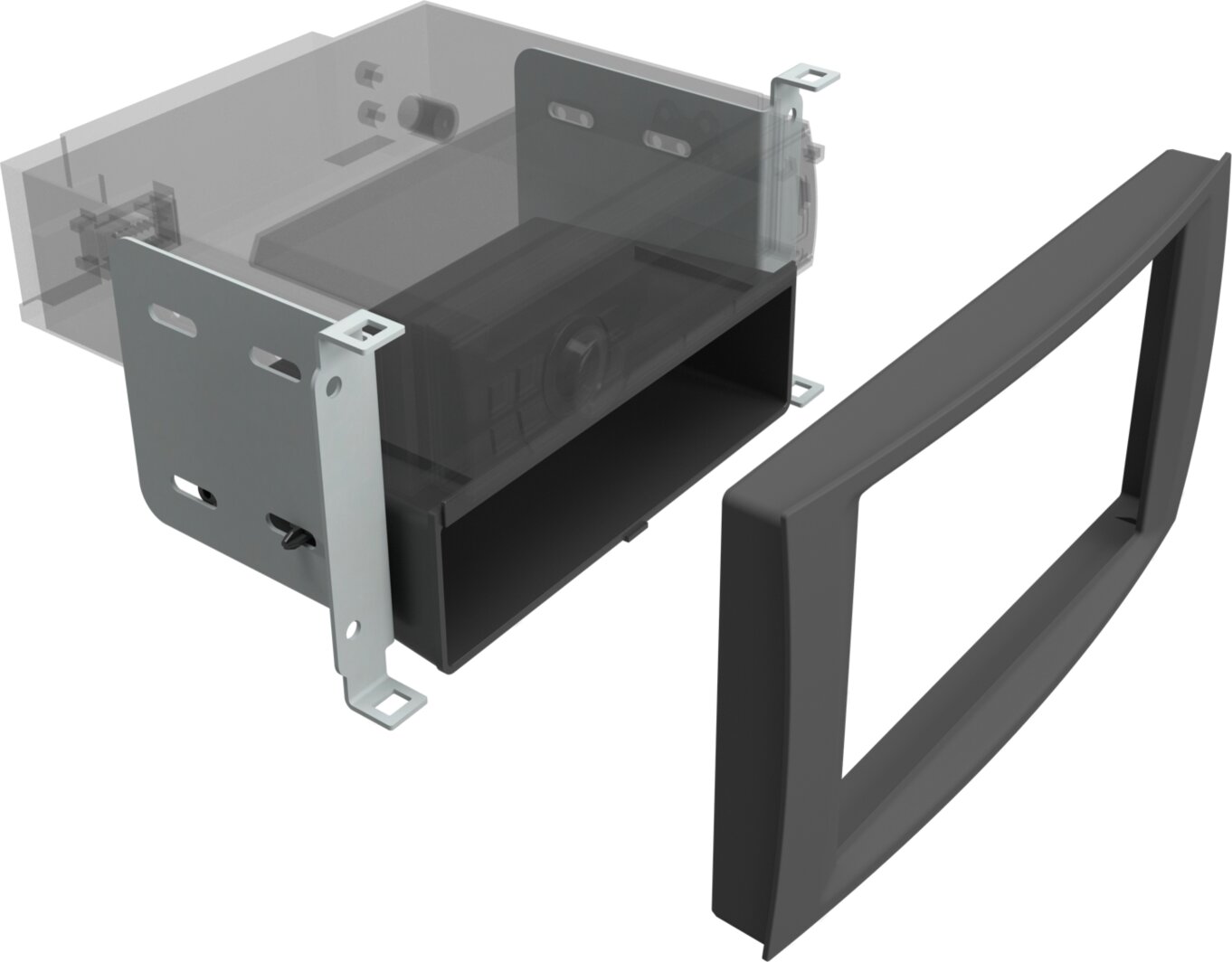 2-DIN Volkswagen Inbouw-KIT Volkswagen VW T5 2003-2015 - Touareq 2003-2010 - 281320 27 2 ansicht2 - 611320-27-2