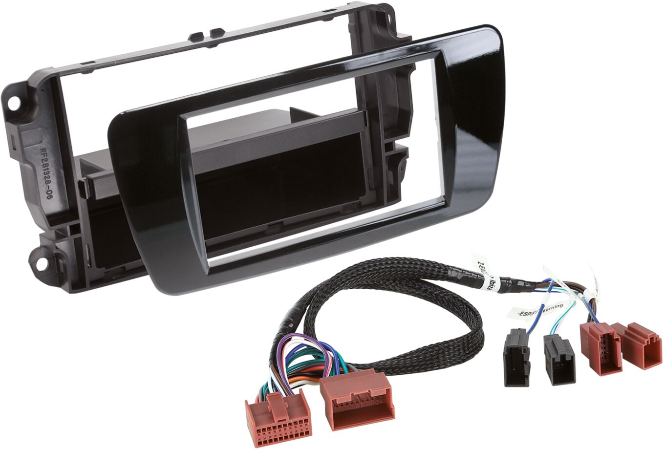 2-DIN Paneel met aflegvak Seat Ibiza pianolak zwart - 281328 08 4 - 281328-08-4