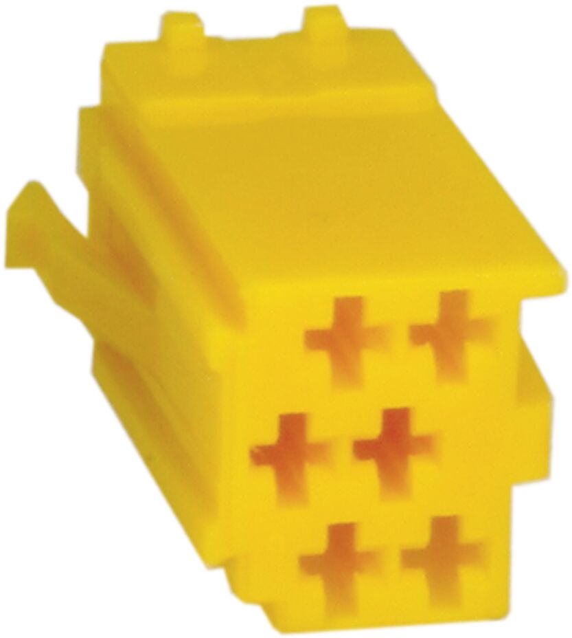 Mini ISO plug 6-Pin male Geel (Bulk) - 331441 1 - 331441-1