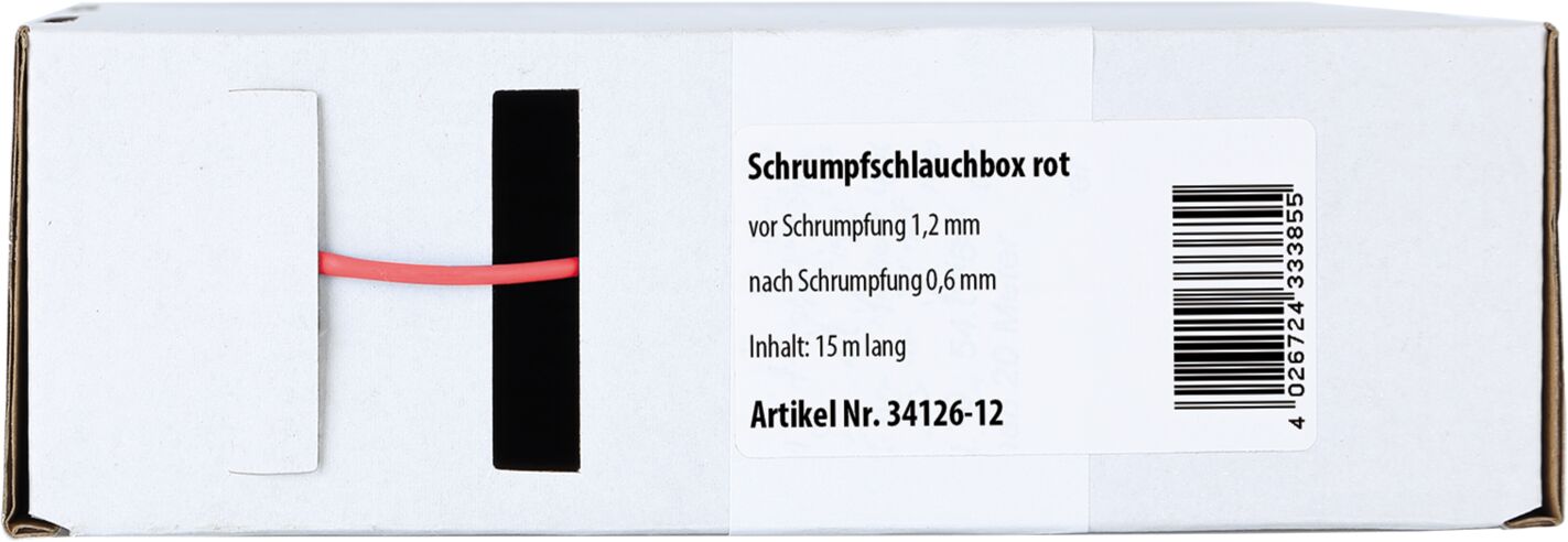 Krimpkous Rood &Oslash; 1.2 mm / Lengte 15 meter - 34126 12 - 34126-12