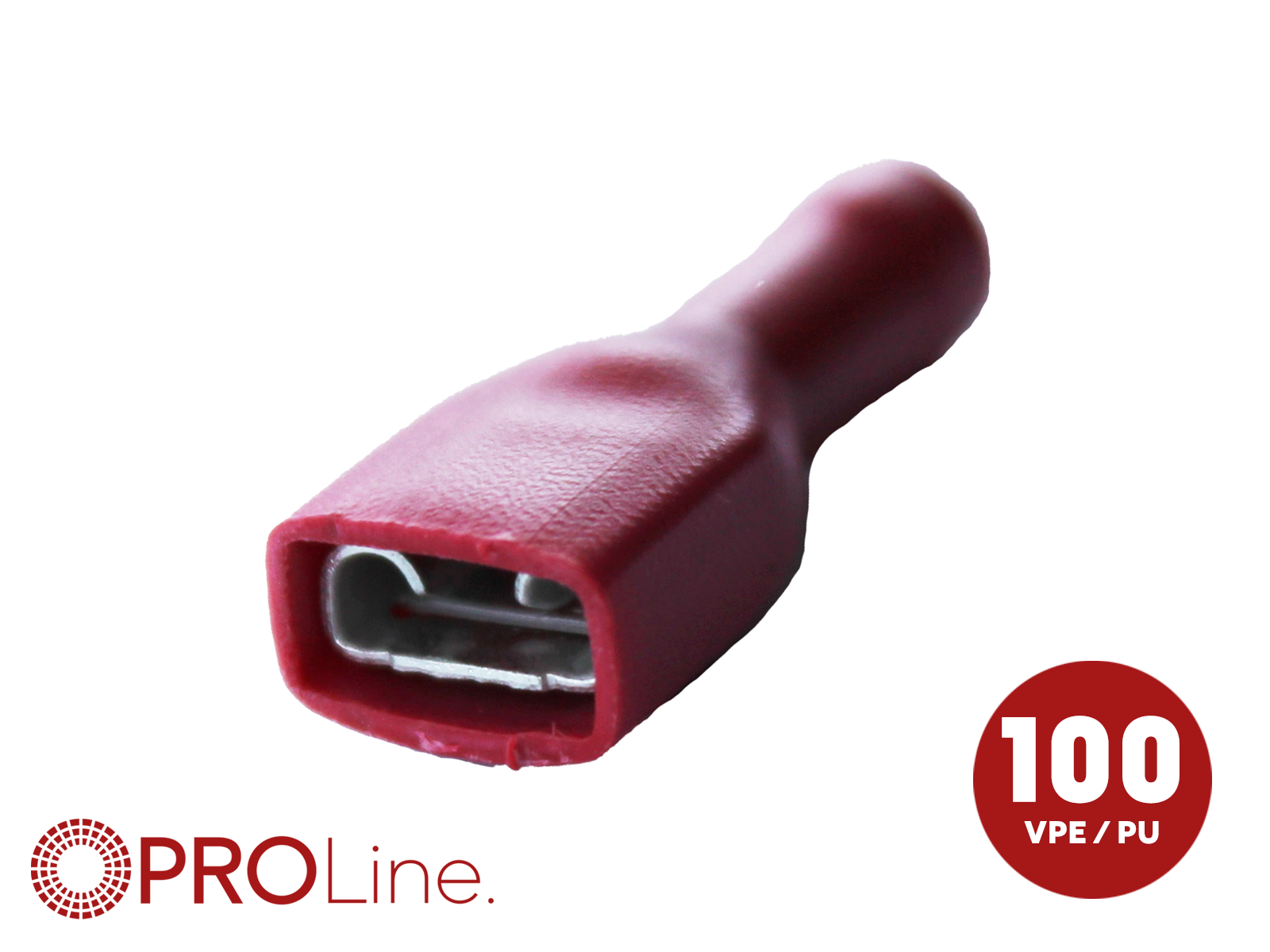 Kabelschoen  6.3x0.8 rood (100stuks) ACV PROLine - 346314 1 0 p 0 - 346314-1-0-p