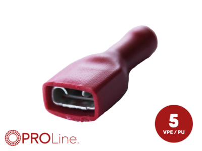kabelschoen 5stuks 6.3x0.8 rood in blister - 346314 1 5 p - 346314-1-5-p