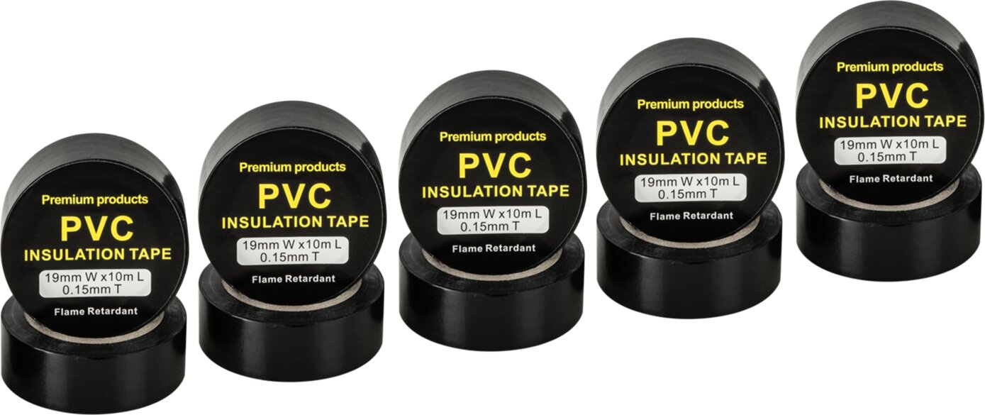 Installatie Tape Breedte 15 mm x Lengte 10 meter Zwart (10 stuks)  - 349011 19 10 rolle aufdruck promo - 349011-19-10