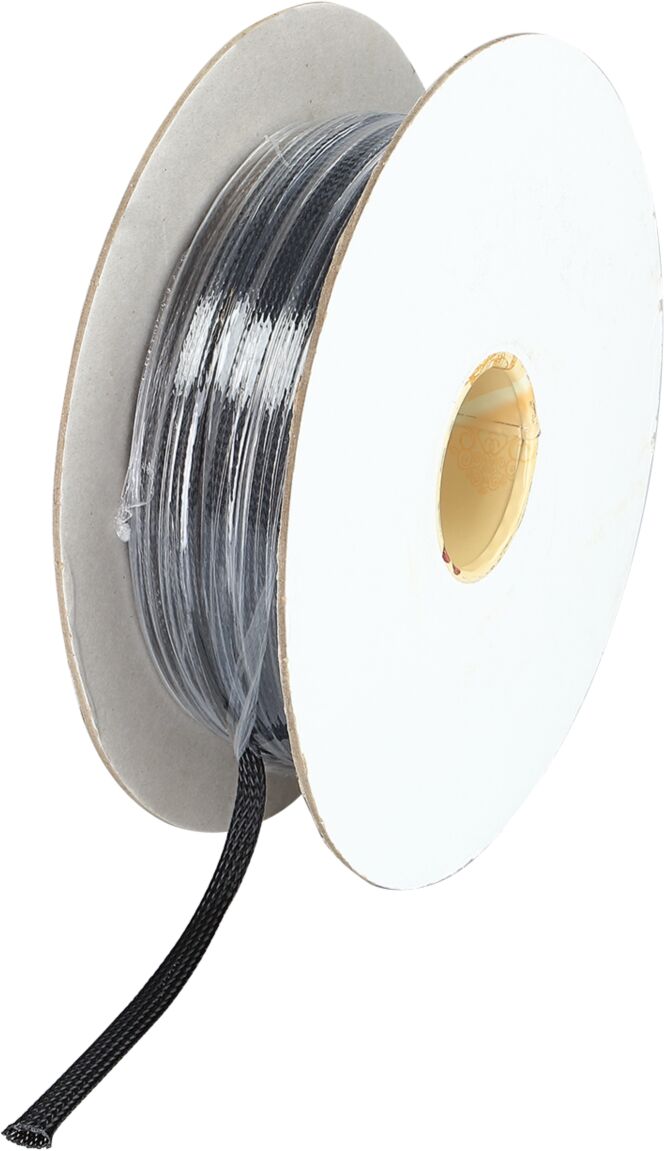 Gevlochten Kabelbescherming 5 - 12 mm Polyester Zwart Lengte 100 meter - 349020 01 - 349020-01