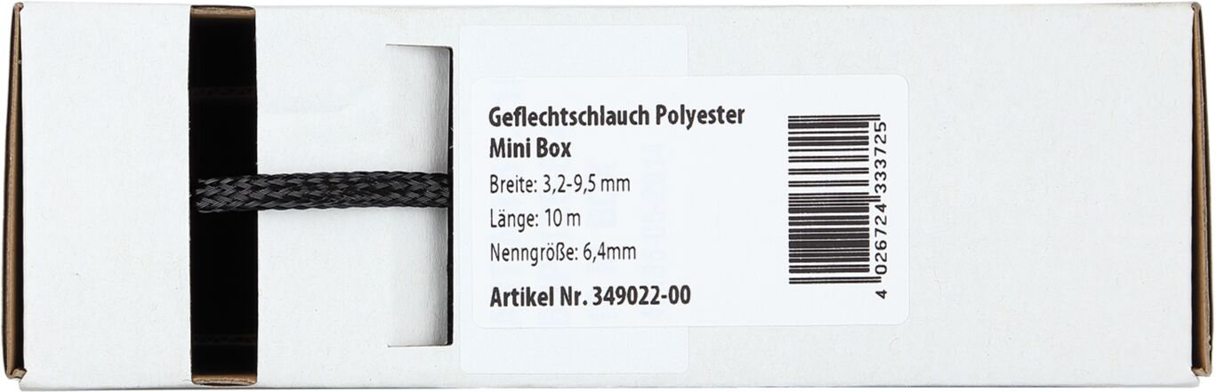 Gevlochten Kabelbescherming Mini Box 3.2 - 9.5 mm / Lengte 10 meter - 349022 00 - 349022-00