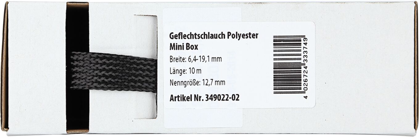 Gevlochten Kabelbescherming Mini Box 6.4 - 19.1 mm / Lengte 10 meter - 349022 02 - 349022-02