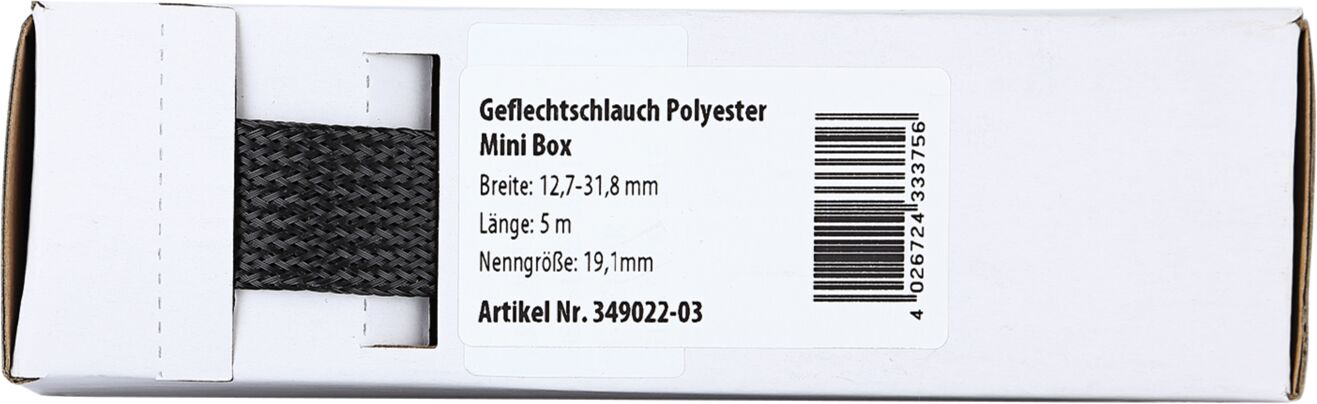 Gevlochten Kabelbescherming Mini Box 12.7 - 31.8 mm / Lengte 5 meter - 349022 03 - 349022-03