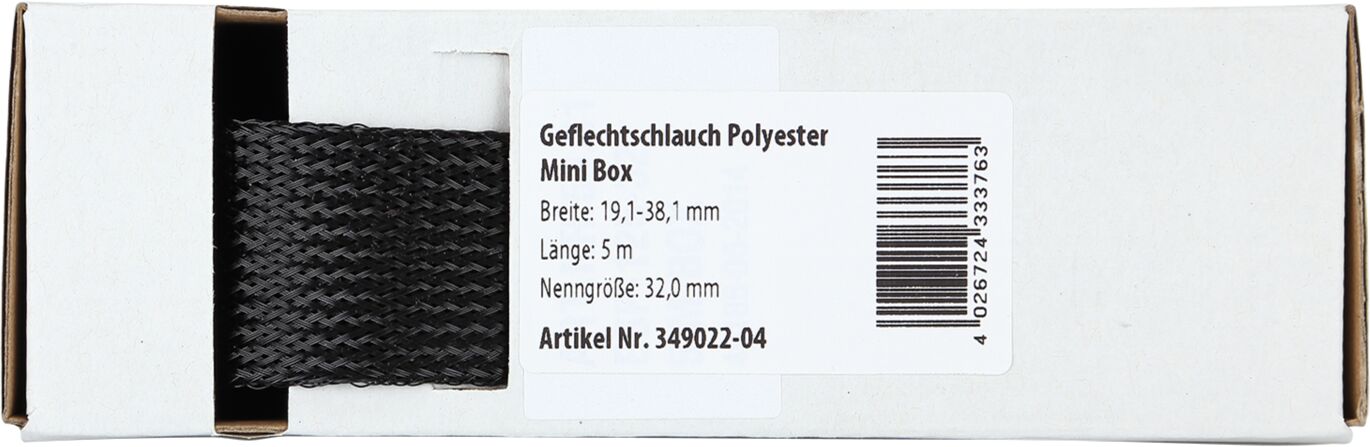 Gevlochten Kabelbescherming Mini Box 19.1 - 38.1 mm / Lengte 5 meter - 349022 04 - 349022-04