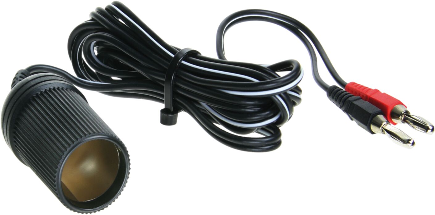 Adapter sigarettenaansteker > 2 x Bananenstekker ca 1.8m - 349045 01 - 349045-01