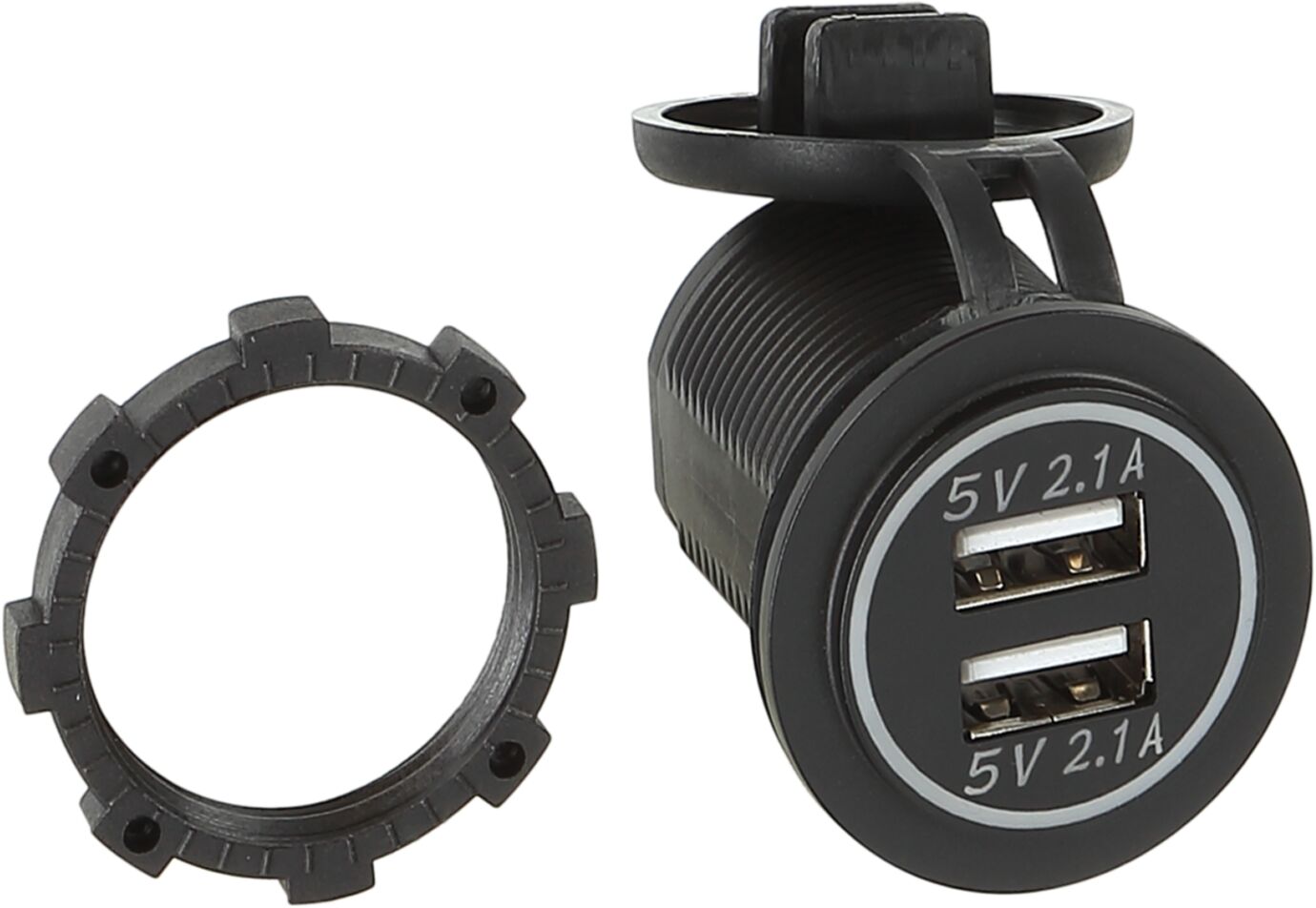 Dual USB auto lader 12V/24V 4.2A / Blauw (Bulk) - 349045 03 2 - 349045-03-2