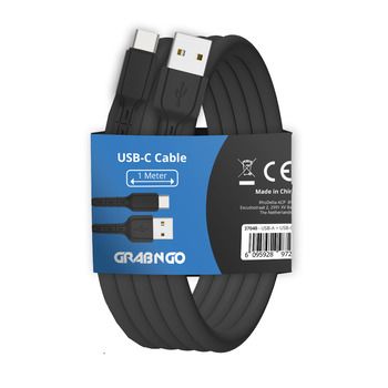 Ga naar het begin van de afbeeldingen-gallerij GrabNGo Cable USB > USB-C 1m - Zwart - 37040 - 37040