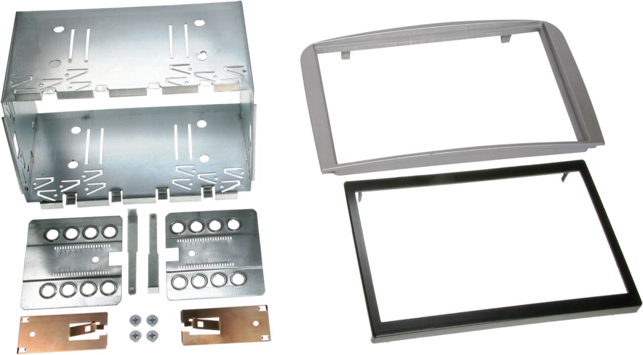 2-DIN Paneel Alfa Romeo 147 (Typ 937)  / GT (Typ 937)  2001-2010 - Kleur: zilver - 381001 07 - 381001-07