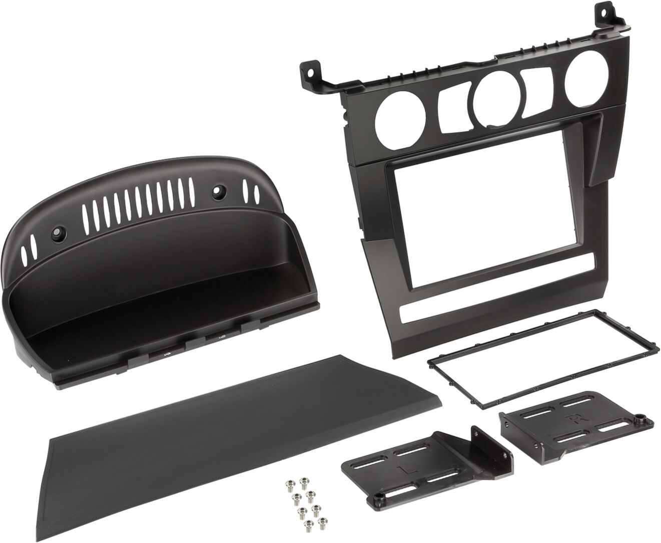 2-DIN Paneel BMW 5-Serie (E60) 2003-2007 Kleur: Zwart - 381023 14 - 381023-14