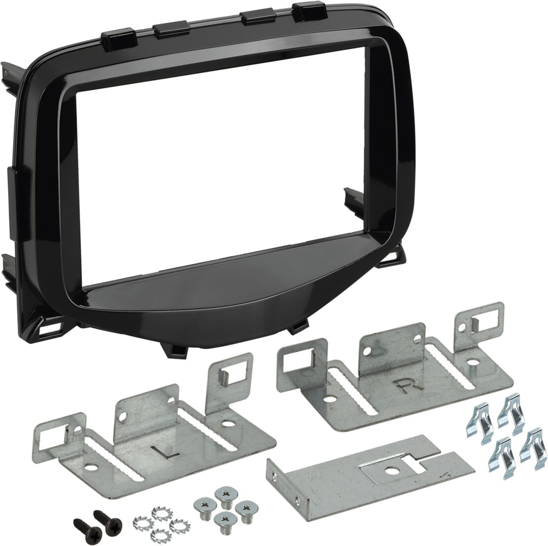 2-DIN Paneel Citro&euml;n C1 / Peugeot 108 / Toyota Aygo - Kleur : piano Zwart - 381040 15 - 381040-15