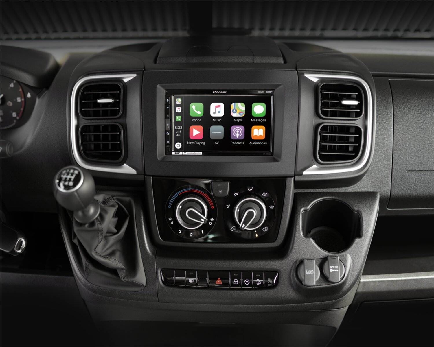 2-DIN Paneel Fiat/Opel/Peugeot/Toyota 11/2021->2025 (ACV Premiumkwaliteit) - 381094 39 1 1 installed front bw - 381094-39-1-1