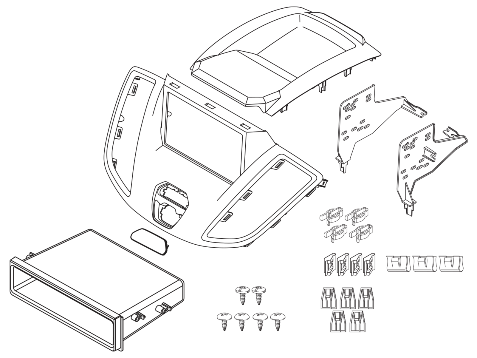 2-DIN Paneel met vak Ford Transit 2014-2019 - 381114 32 2 5 - 381114-32-2