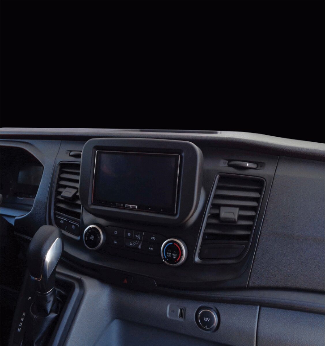 2-DIN Paneel Ford Transit (FD) 03/2019 - 2024 Kleur: mat Zwart (METRA) - 381114 40 1 installed - 381114-40-1