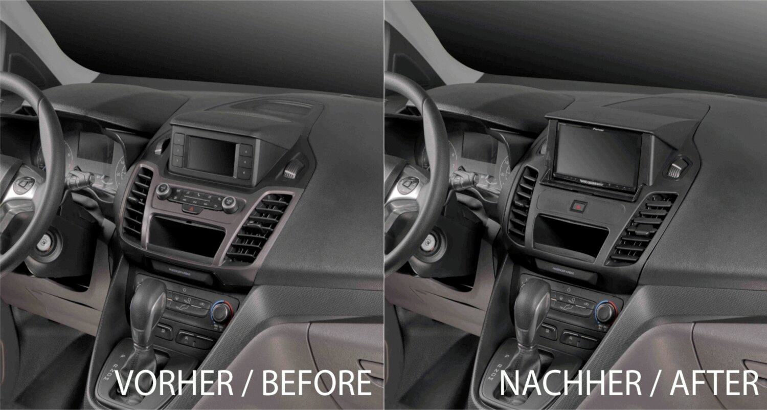 2-DIN Paneel Ford Transit Connect / Tourneo Connect  Kleur: Zwart (METRA) - 381114 48 1 oem installed - 381114-48-1
