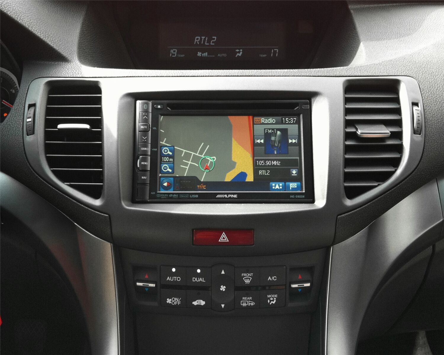 2-DIN Paneel Honda Accord VIII (CU1/CW1) 2008- 2015 Kleur: Zwart  - 381130 11 alpine - 381130-11