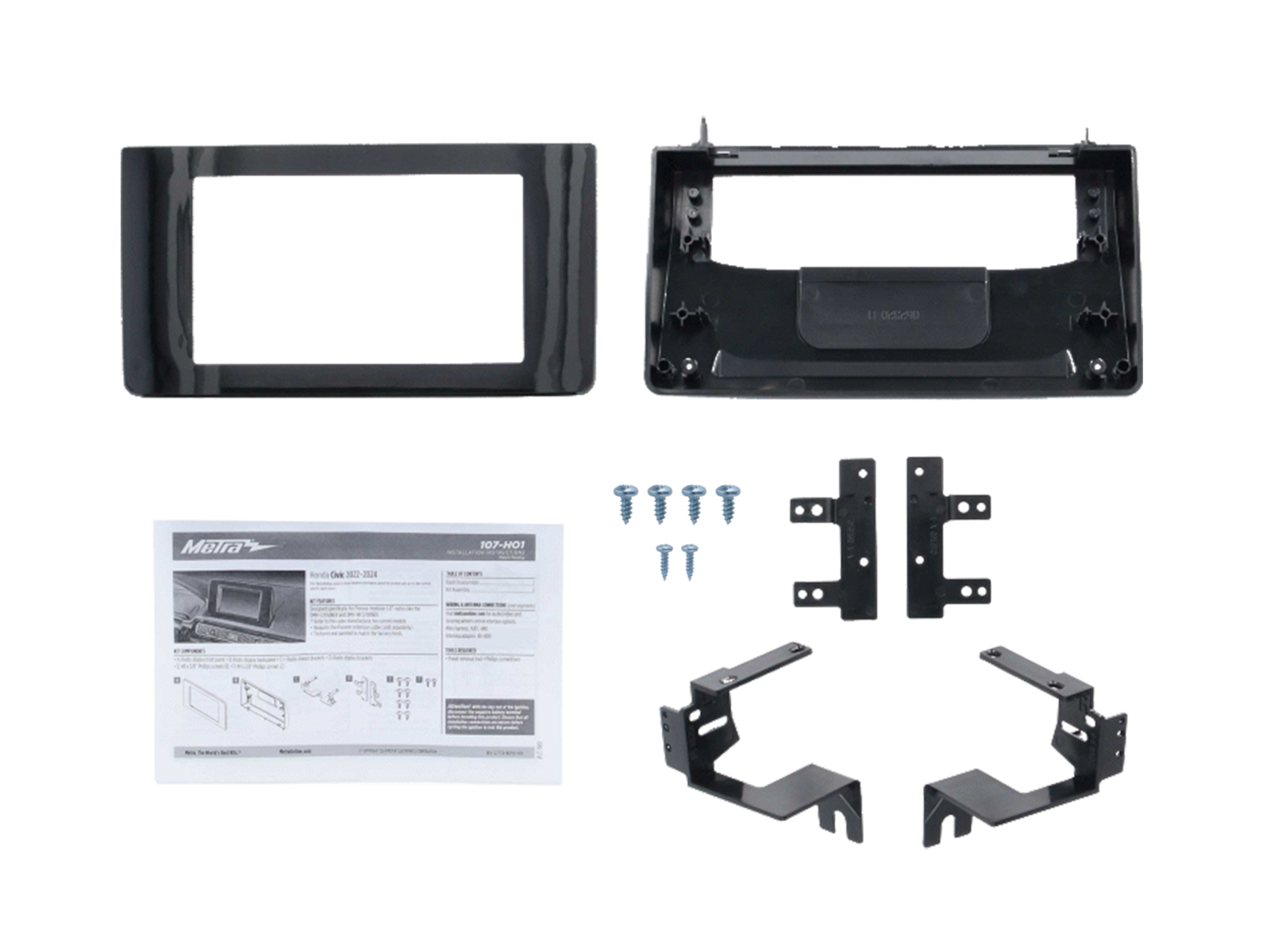 2-DIN Paneel Honda Civic 10/2022 - 2025  Kleur:Zwart - 381130 29 1 1 - 381130-29-1