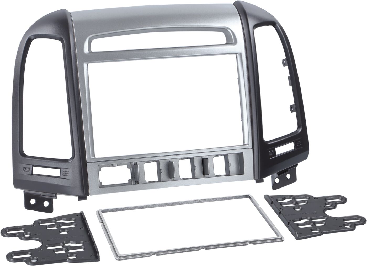 2-DIN Paneel Hyundai Santa F&eacute; 2006-2012 Kleur: Zilver/Zwart - 381143 43 1 - 381143-43-1