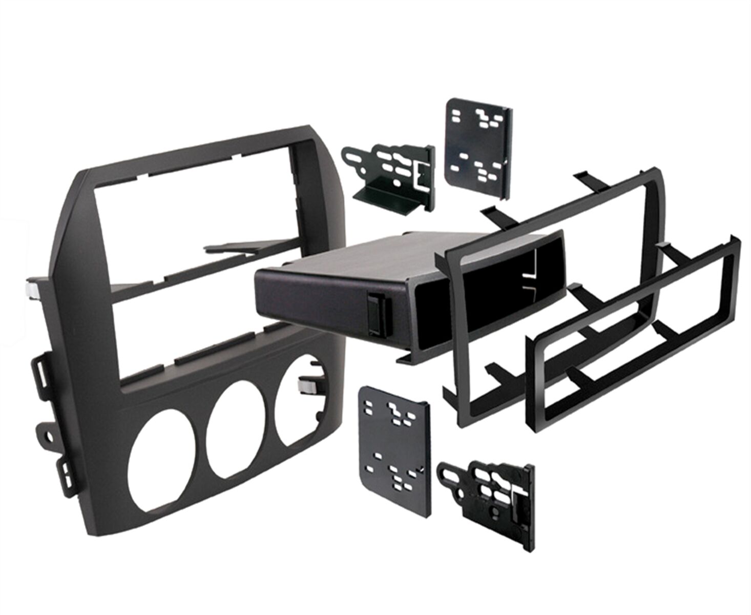 2-DIN Paneel Mazda MX-5 (NC) 2005-2009  / Miata US Model 2005-2008 | Kleur: Zwart (METRA) - 381170 05 - 381170-05