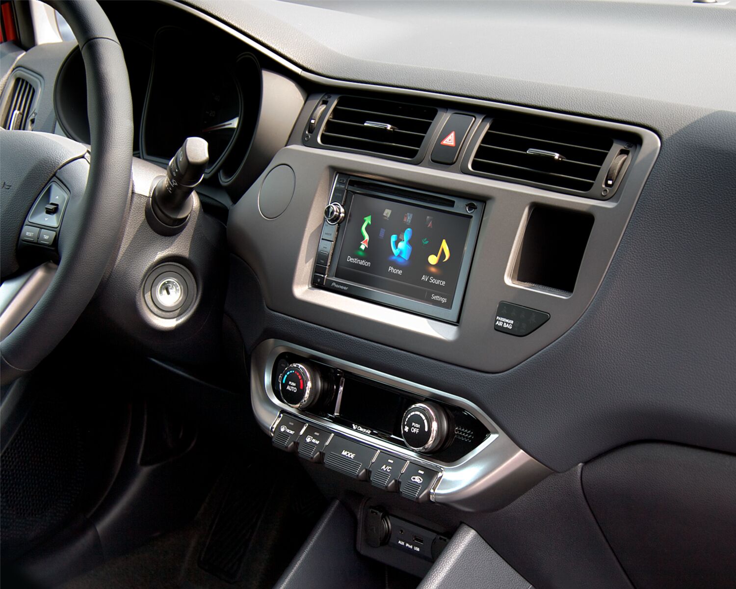 2-DIN Paneel Kia Rio 2011-2015 Kleur: Antraciet  - 381178 29 kia rio 2 din bw - 381178-29-1