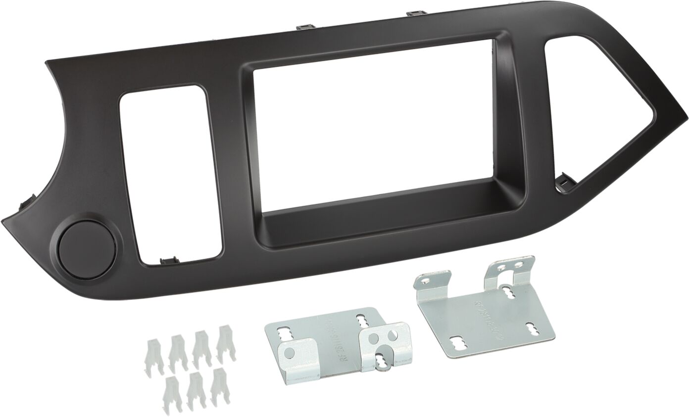 2-DIN Paneel Kia Picanto (TA) 2011-2017  Kleur: Zwart  - 381178 30 cover - 381178-30
