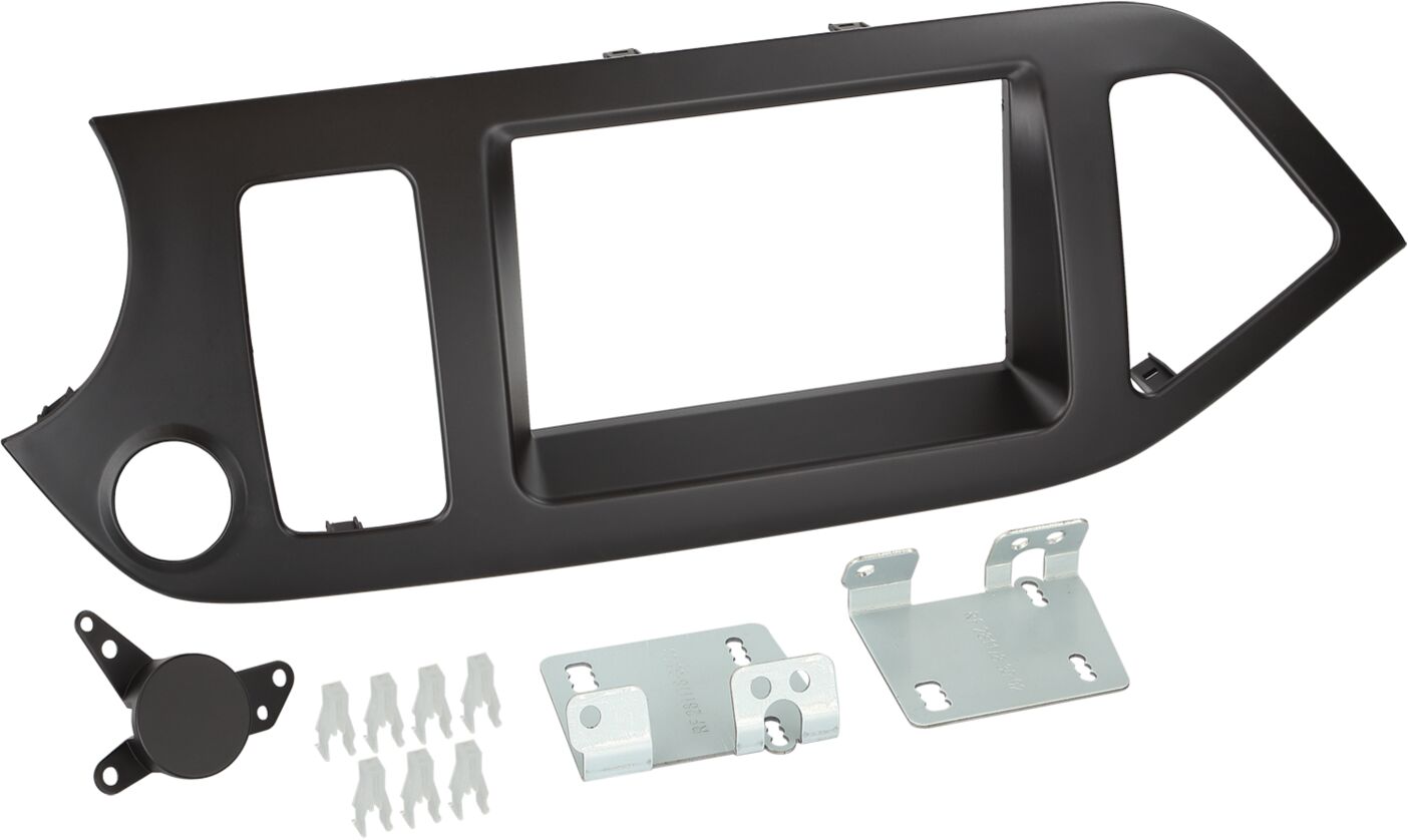 2-DIN Paneel Kia Picanto (TA) 2011-2017  Kleur: Zwart  - 381178 30 - 381178-30