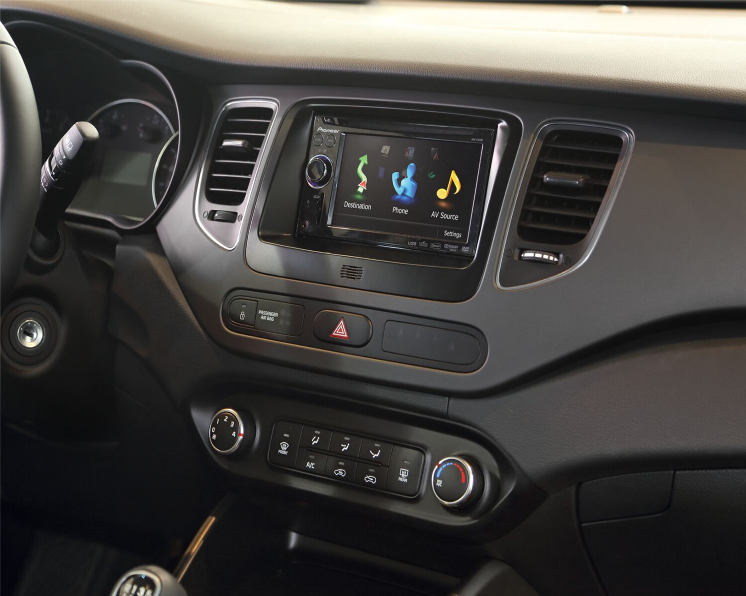 2-DIN Paneel Kia Carens IV (RP) 2013-2019 Kleur: Zwart - 381178 36 kia carens pioneer bw - 381178-36