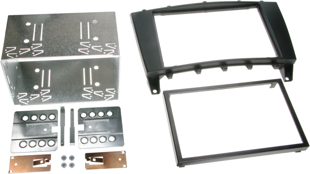 2-DIN Paneel Mercedes Benz C-Klasse (W203)(S203)(cl203) / CLC (CL203) G-klasse (W463) Kleur: Zwart - 381190 16 - 381190-16
