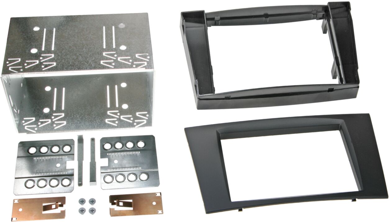 2-DIN Paneel Mercedes Benz E-klasse (W211)  CLS-Klasse (C219) - Kleur: Zwart - 381190 28 - 381190-28