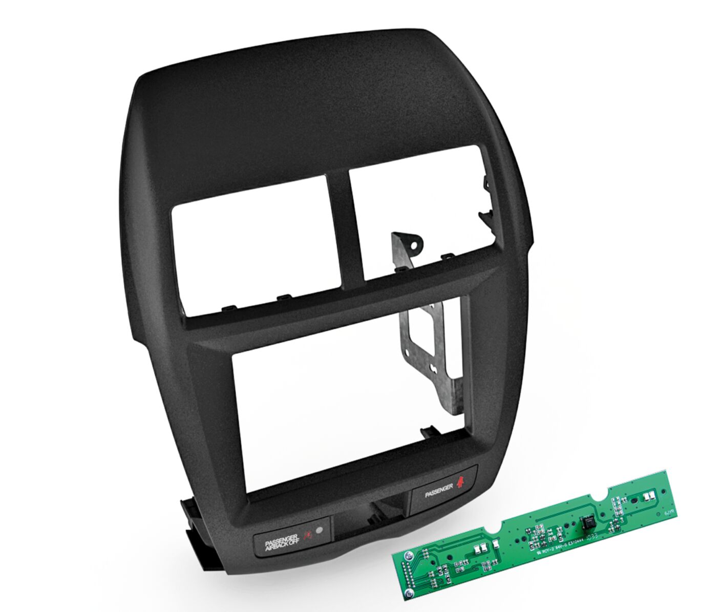 2-DIN Paneel Mitsubishi ASX (GAO) 2010-2014 Kleur: Zwart  - 381200 11 - 381200-11