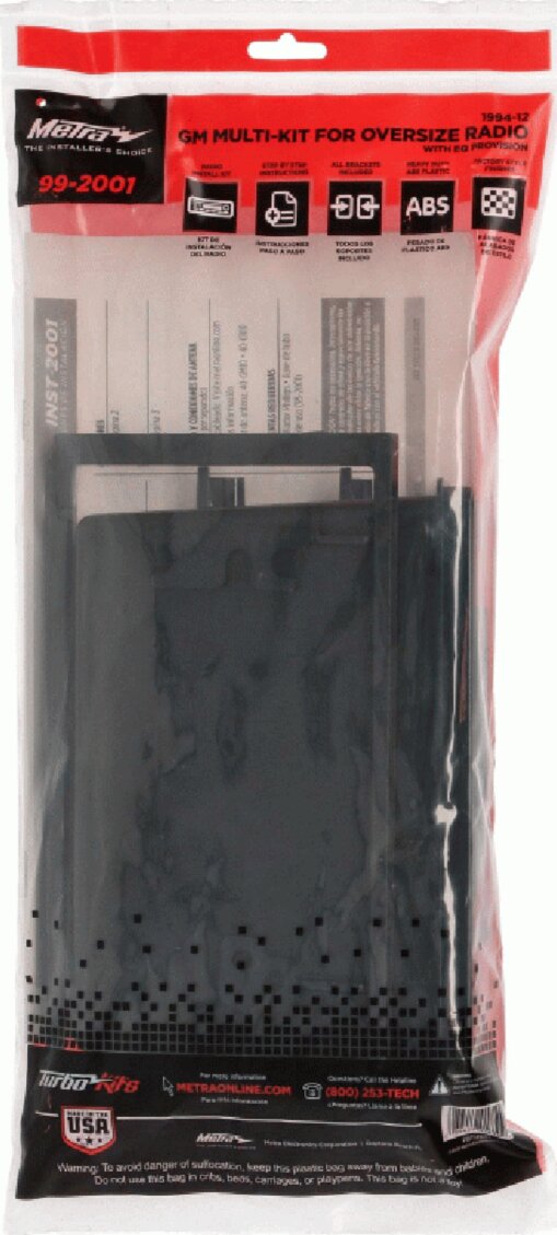 2-DIN Paneel Chevrolet/Hummer/Pontiac/Cadillace (METRA) Kleur: Zwart - 381238 06 1 front package - 381238-06-1
