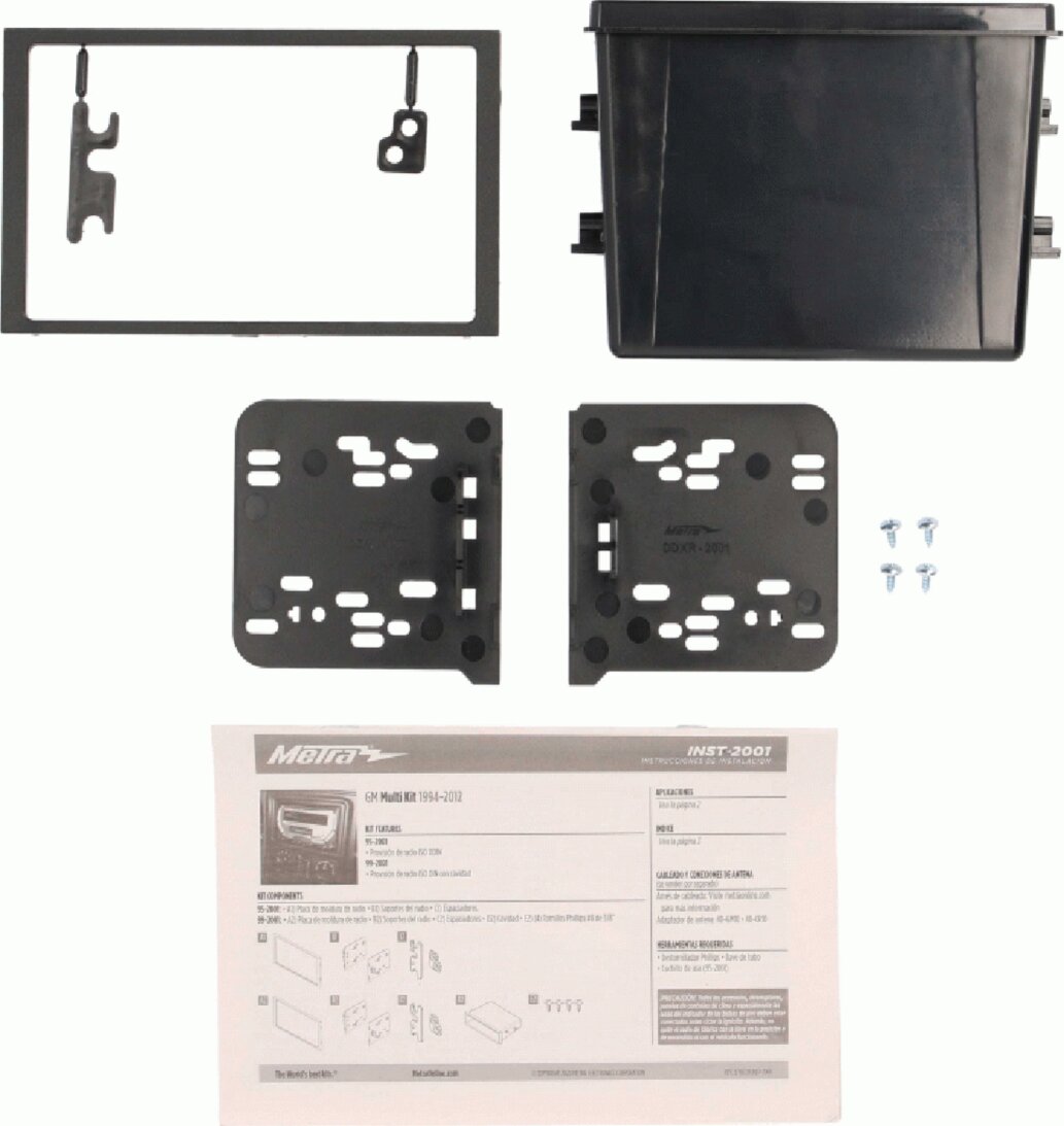 2-DIN Paneel Chevrolet/Hummer/Pontiac/Cadillace (METRA) Kleur: Zwart - 381238 06 1 topview - 381238-06-1